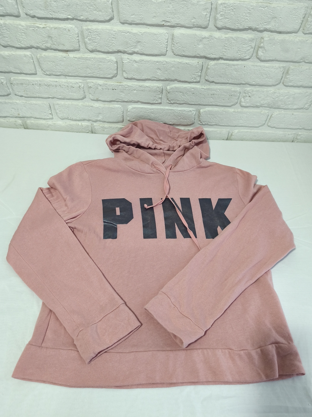 PINK Victoria's Secret Women's Dusty Rose Logo Hoodie Sweater C1(16)